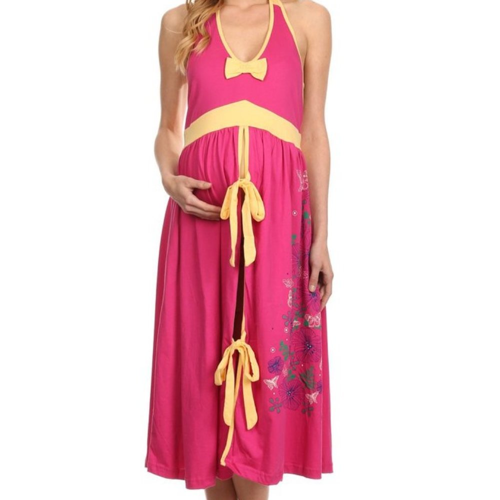 Maternity Hospital Gown - Berry  (ONE SIZE)
